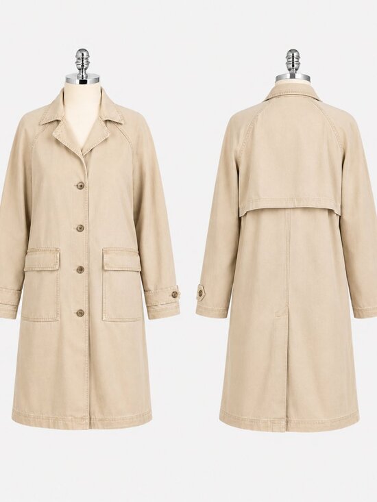 Free People Jackets & Blazers - Free People We The Free Khaki Perry Military Duster Midi Trench Coat NWOT- S